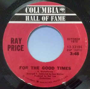 Ray Price ‎– For The Good Times / I Won't Mention It Again