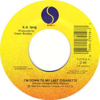 k.d. lang ‎– I'm Down To My Last Cigarette