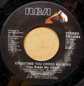 Razzy Bailey ‎– Everytime You Cross My Mind (You Break My Heart)