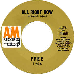 Free ‎– All Right Now / Mouthful Of Grass (7" Vinyl)