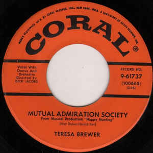 Teresa Brewer ‎– Mutual Admiration Society
