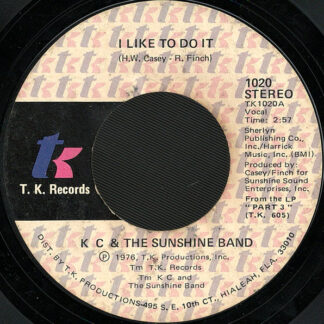 KC & The Sunshine Band – I Like To Do It / Come On In (7" Vinyl)