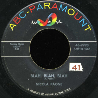 Nicola Paone – Blah, Blah, Blah / Ciao, Bellezza (So Long, Beautiful) (7" Vinyl)