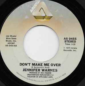 Jennifer Warnes – Don't Make Me Over / I'm Restless (7" Vinyl)