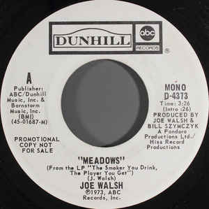 Joe Walsh ‎– Meadows (Promo) (7")