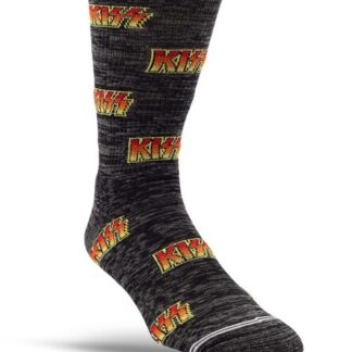 Kiss - All Over Logo Grey - Crew Socks (Socks, Gray)