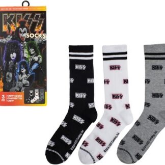 Kiss - Crew Socks (Assorted Styles 3 Pack Gift Box) (Socks, Gift Set, 3 Pack)