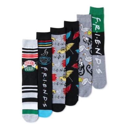 Friends TV Series - Mens Themed Crew Socks 6 Pack