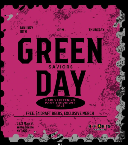 ⚠️GREEN DAY EARLY LISTENING/ MIDNIGHT SALE⚠️ (weather permitting)