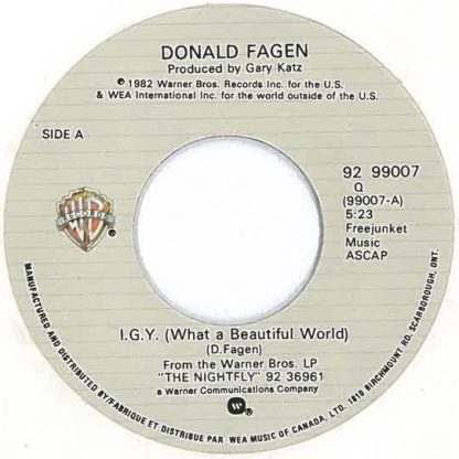 Donald Fagen - I.G.Y. (What A Beautiful World)/Walk Between Raindrops (7" Vinyl)