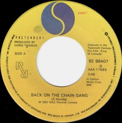 Pretenders – Back On The Chain Gang/My City Was Gone (7" Vinyl)