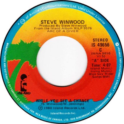 Steve Winwood – While You See A Chance/	Vacant Chair (7" Vinyl)