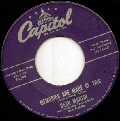Dean Martin – Memories Are Made Of This / Change Of Heart (7" Vinyl)