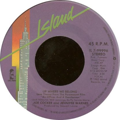 Joe Cocker And Jennifer Warnes – Up Where We Belong / Sweet Li'l Woman (7" Vinyl)