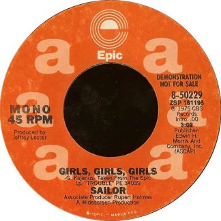 Sailor – Girls, Girls, Girls (7" Vinyl Promo)