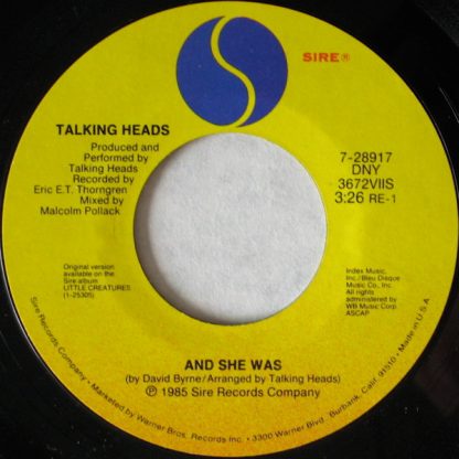 Talking Heads – And She Was (7")