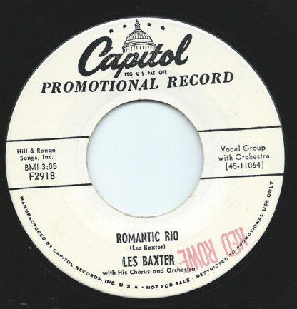 Les Baxter With His Chorus And Orchestra – Romantic Rio / When You're In Love (7" Vinyl Promo)