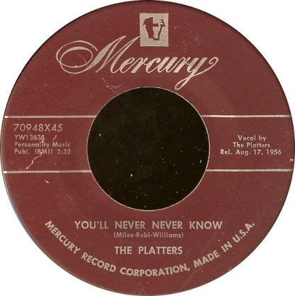 Platters, The – You'll Never Never Know / It Isn't Right (7" Vinyl)