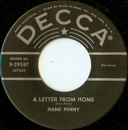 Hank Penny – A Letter From Home / Bloodshot Eyes (7" Vinyl)