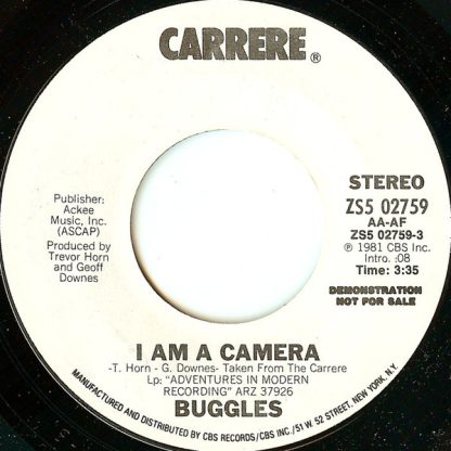 Buggles – I Am A Camera (7" Vinyl Promo)
