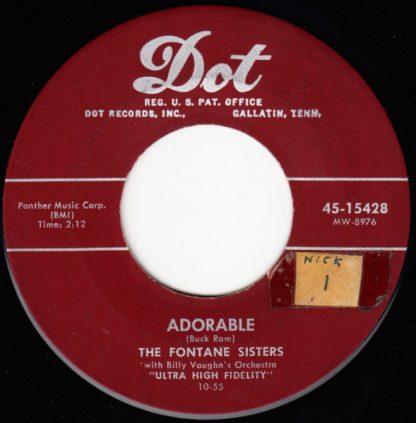 Fontane Sisters, The With Billy Vaughn's Orchestra – Daddy-O / Adorable (7" Vinyl)
