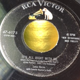 Lena Horne With Lennie Hayton's Orch. – It's All Right With Me / It's Love (7" Vinyl)