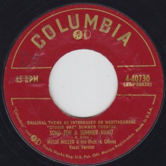 Mitch Miller & His Orch. & Chorus – Song For A Summer Night (7" Vinyl)
