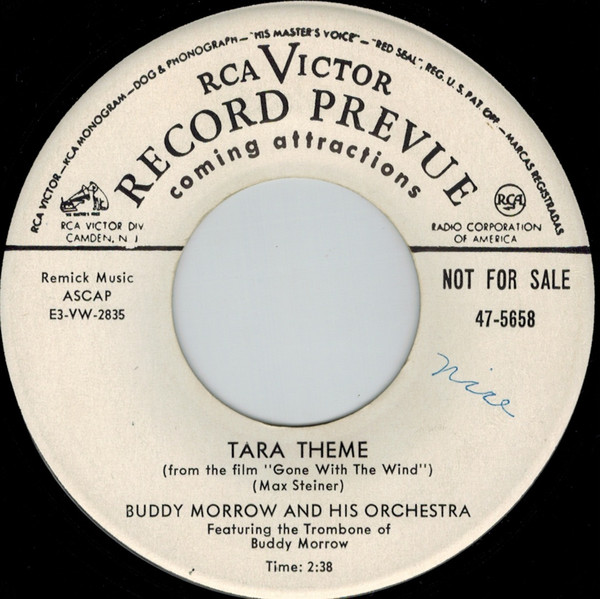 Buddy Morrow And His Orchestra – Tara Theme / A Hundred Years From Today (7" Vinyl)