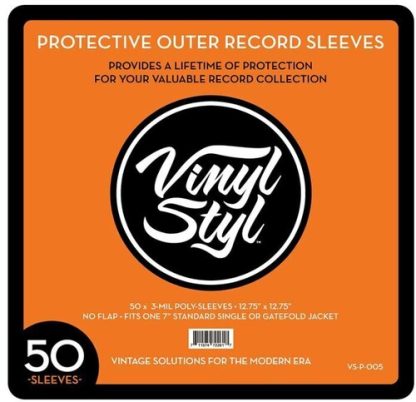 Vinyl Styl® VS-P-014 12 Inch Vinyl Record Outer Sleeve Polyethylene - 50 Count (Clear)