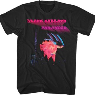 Black Sabbath - Paranoid Album Cover T-shirt (Size Large, Black)