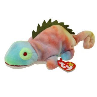 TY Beanie Baby - IGGY the Iguana (tye-dyed w/ spikes)