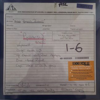 Alan Parsons Project, The – Pyramid “Work In Progress” (Vinyl)