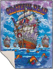 GRATEFUL DEAD SHIP OF FOOLS FLEECE THROW BLANKET