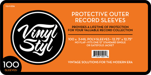 Vinyl Styl™ 12 Inch Vinyl Record Protective Outer Sleeves - 100 Count - (Clear)