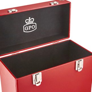 Retro 12" Vinyl Record Case 35 Count Capacity with Removable Lid - Red