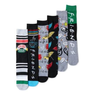 Friends TV Series - Mens Themed Crew Socks 6 Pack