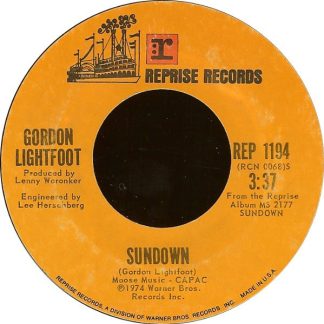 Gordon Lightfoot – Sundown/Too Late For Prayin' (7" Vinyl)