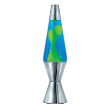 Lava® Lamp 14.5" Yellow Wax/Blue Liquid/Silver Base & Cap (Lamp, Decor)*