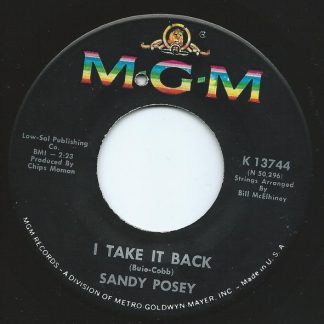 Sandy Posey – I Take It Back / The Boy I Love (7" Vinyl)