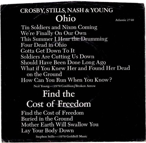 Crosby, Stills, Nash & Young – Ohio / Find The Cost Of Freedom (7" Vinyl)