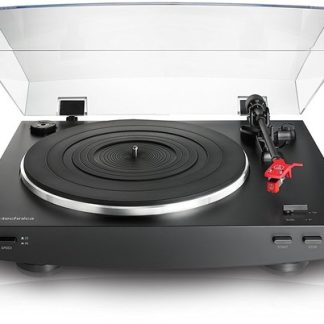 Audio Technica AT-LP3BK Fully Automatic Belt Drive Stereo Turntable with Phono Preamp includes Dust Cover and AT91R Dual Moving Magnet Phono Cartridge 33/45 RPM Speeds (Black)