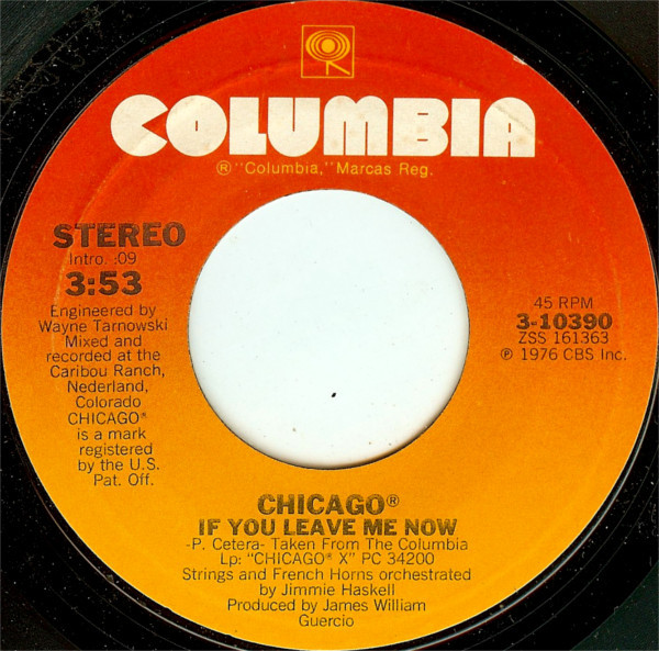 Chicago – If You Leave Me Now/Together Again (7" Vinyl)