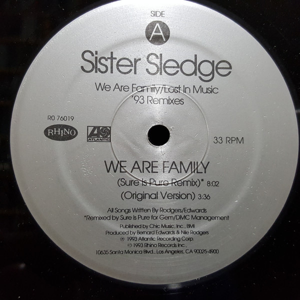Sister Sledge – We Are Family / Lost In Music ('93 Remixes) (Vinyl)