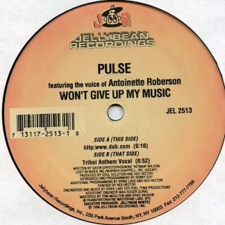 Pulse Featuring The Voice Of Antoinette Roberson – Won't Give Up My Music (Vinyl)