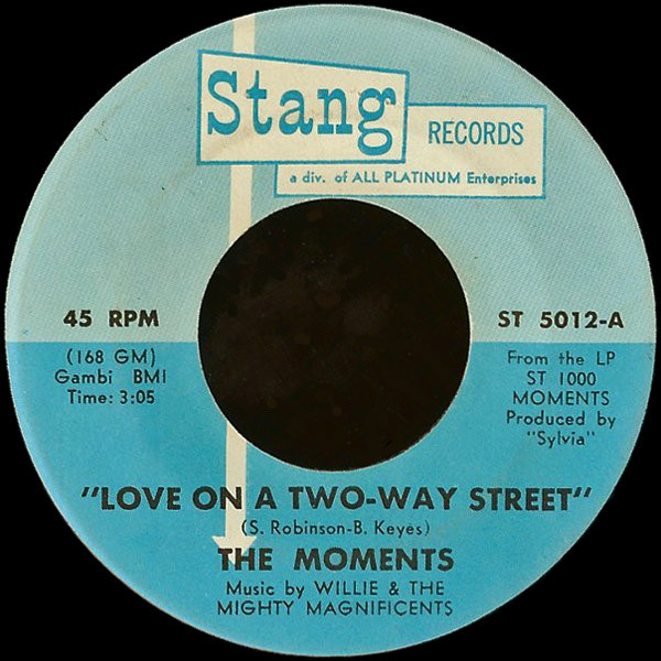 Moments, The – Love On A Two-Way Street/I Won't Do Anything (7" Vinyl)