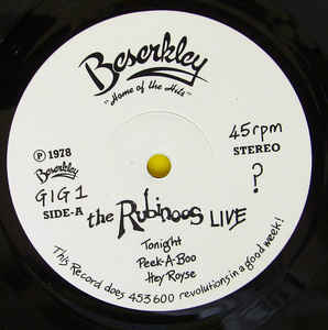 Rubinoos, The / Greg Kihn Band ‎– Live (Vinyl)