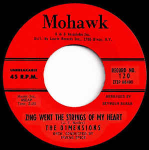 The Dimensions ‎– Zing Went The Strings Of My Heart (7")