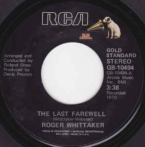 Roger Whittaker ‎– The Last Farewell / Paradise (7")