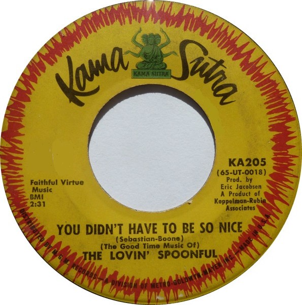 Lovin' Spoonful, The – You Didn't Have To Be So Nice / My Gal (7" Vinyl)