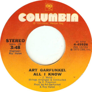 Art Garfunkel ‎– All I Know (7")